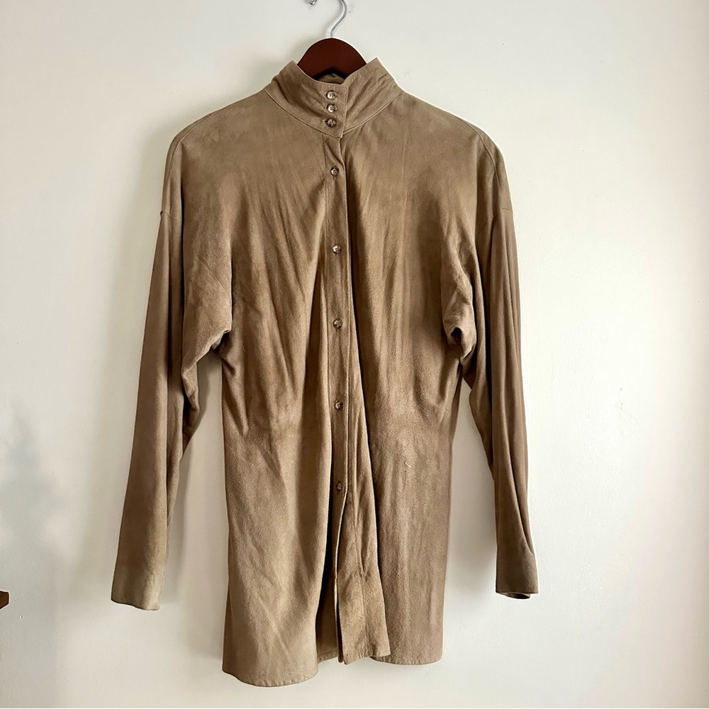 Vintage 1980s Abercrombie &‎ Fitch 100% Lamb Suede Shirt
